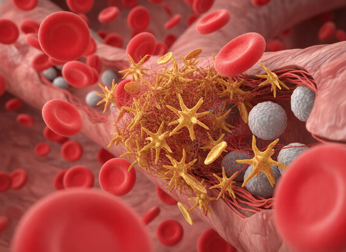 Клетки крови заделывают рану в теле